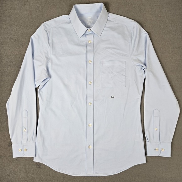 Rhone Shirt Mens Medium Light Blue Button Up Custom Made Italian Fabric Commuter - Picture 1 of 9